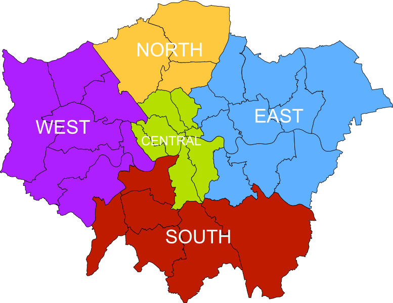 Camden, City of London, Kensington & Chelsea, Islington, Lambeth, Southwark, Westminster